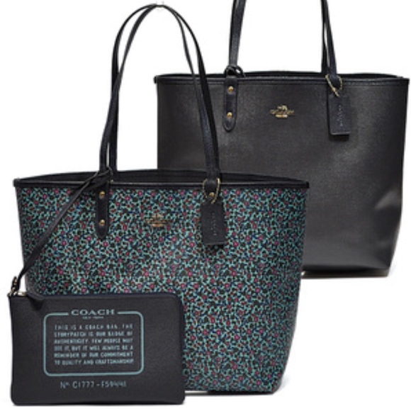 NWT COACH Reversible City Tote Ranch Floral Print - Picture 4 of 8